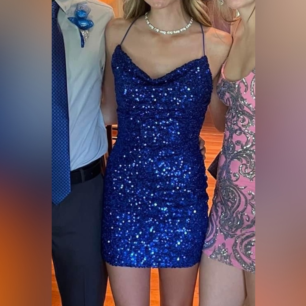 Royal blue hoco dress size 1/2